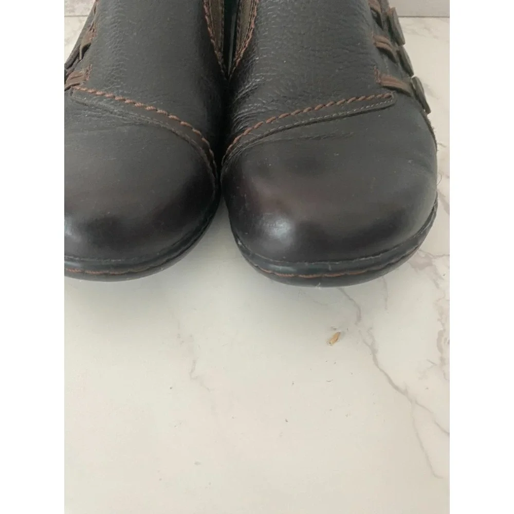 Clarks Ashland Effie Loafer Sz 9.5 Brown Slip On Comfort Driving Everyday